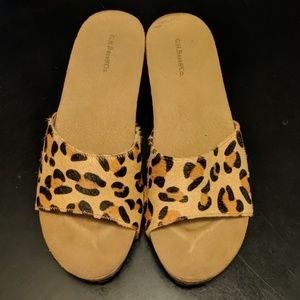 Corkbed leopard wedges